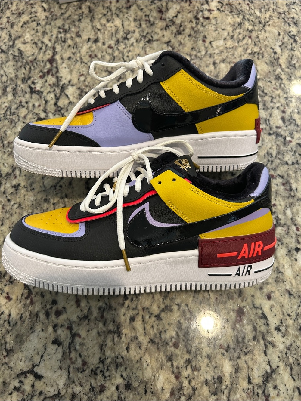 Nike Women’s Air Force One Sneakers - Black, Yellow, Lavender, Red, White